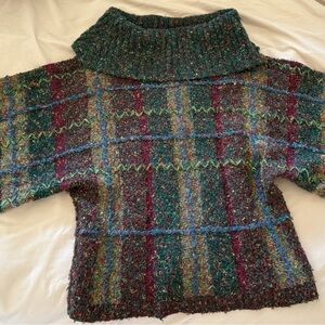 Cowl Neck Multicolor Bouclé Sweater